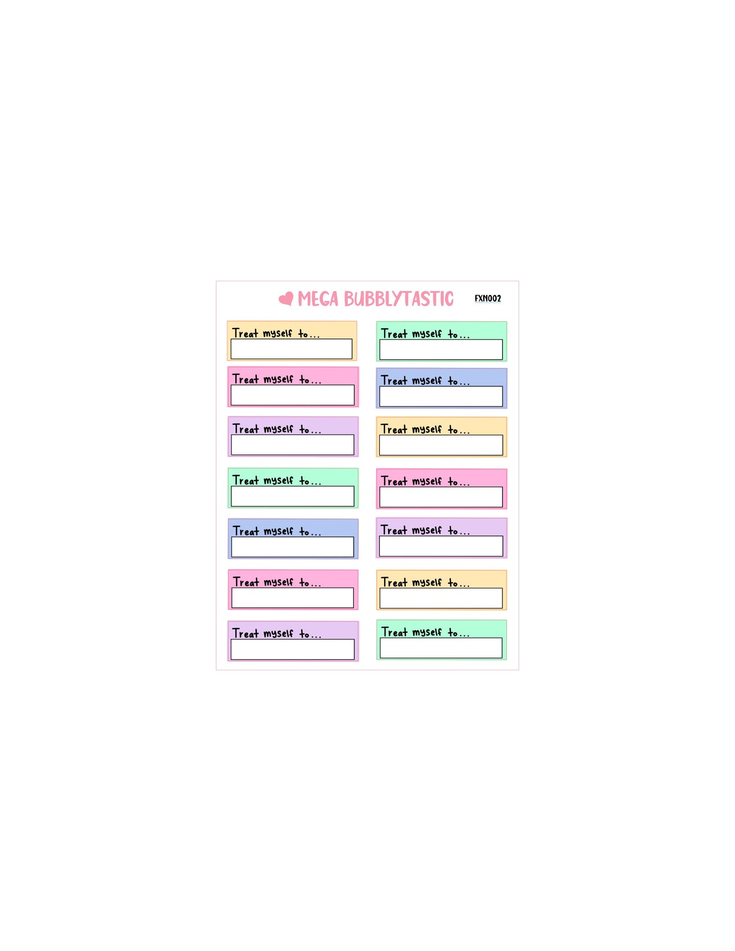 Self Care Act Pastel Box Kiss Cut Sticker Sheet