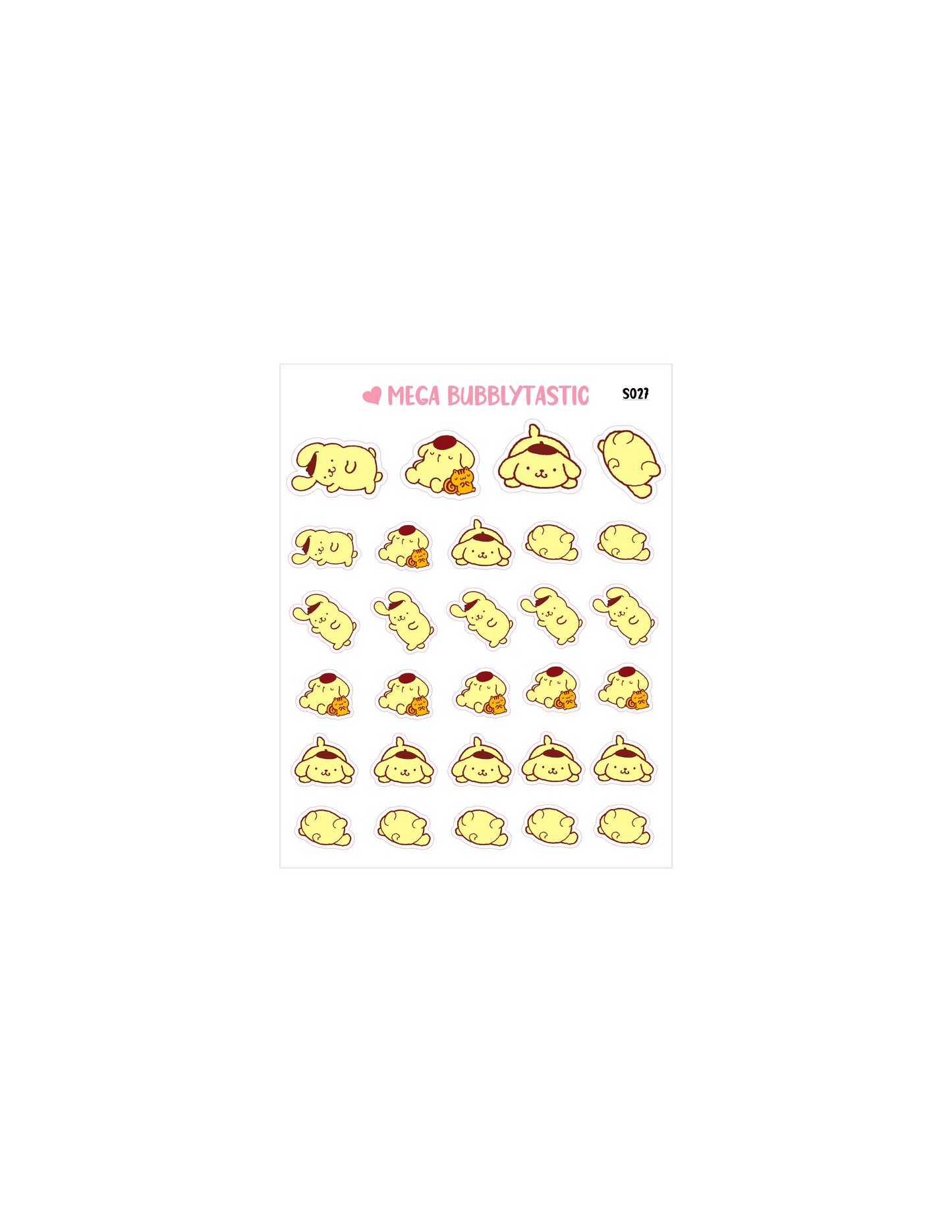 Cute Yellow Dog Kiss Cut Sticker Sheet Ver 1