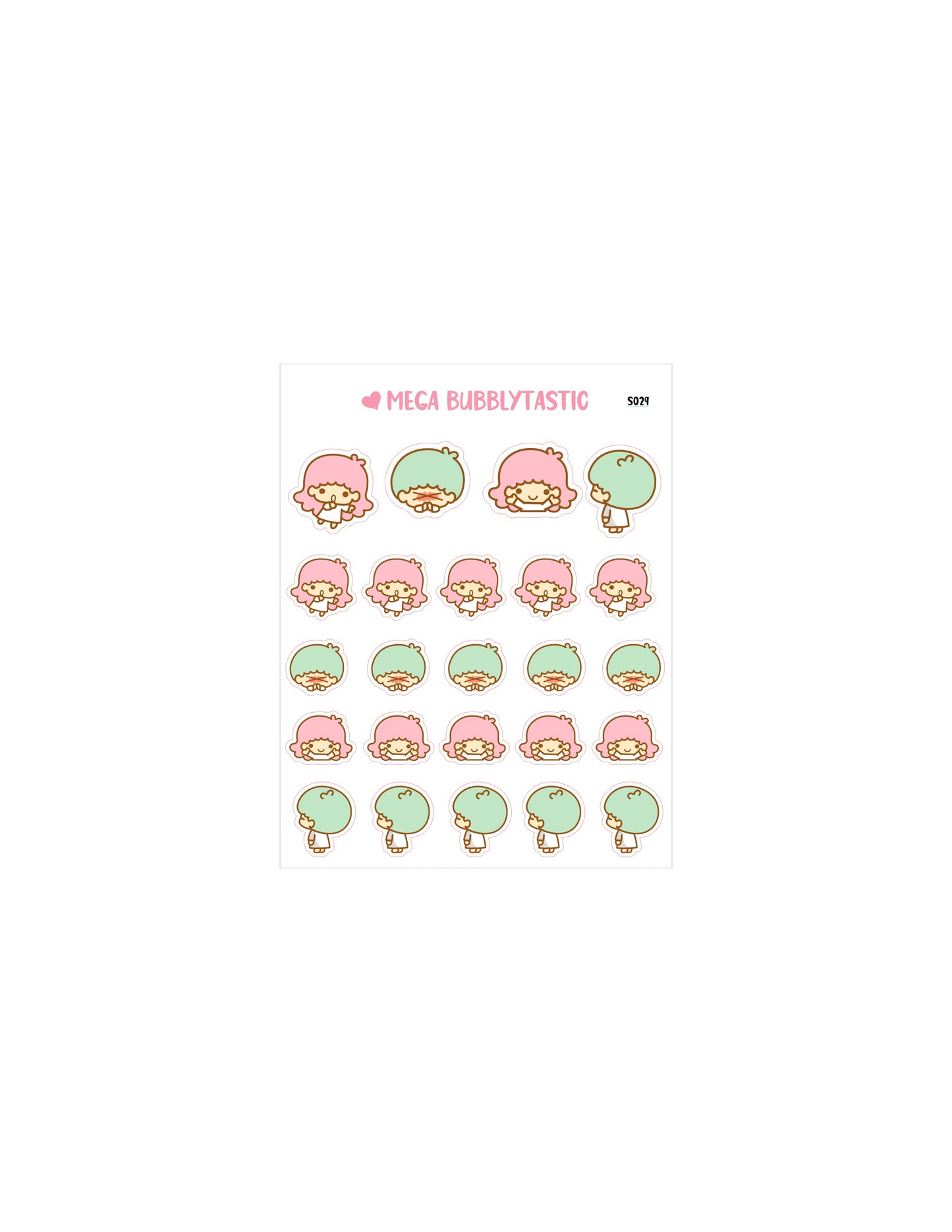 Cute Siblings Kiss Cut Sticker Sheet Ver 2