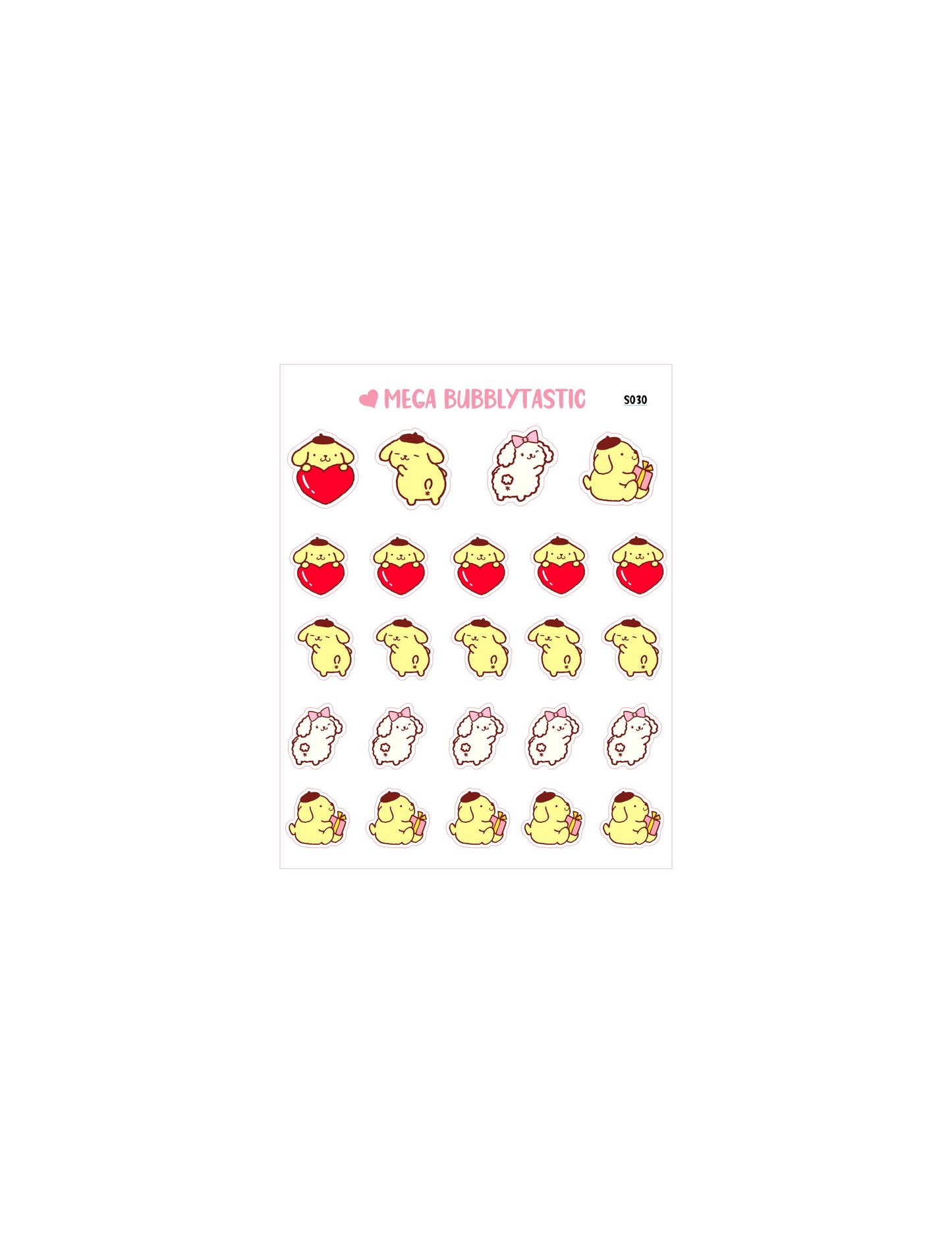Cute Yellow Dog Kiss Cut Sticker Sheet Ver 2