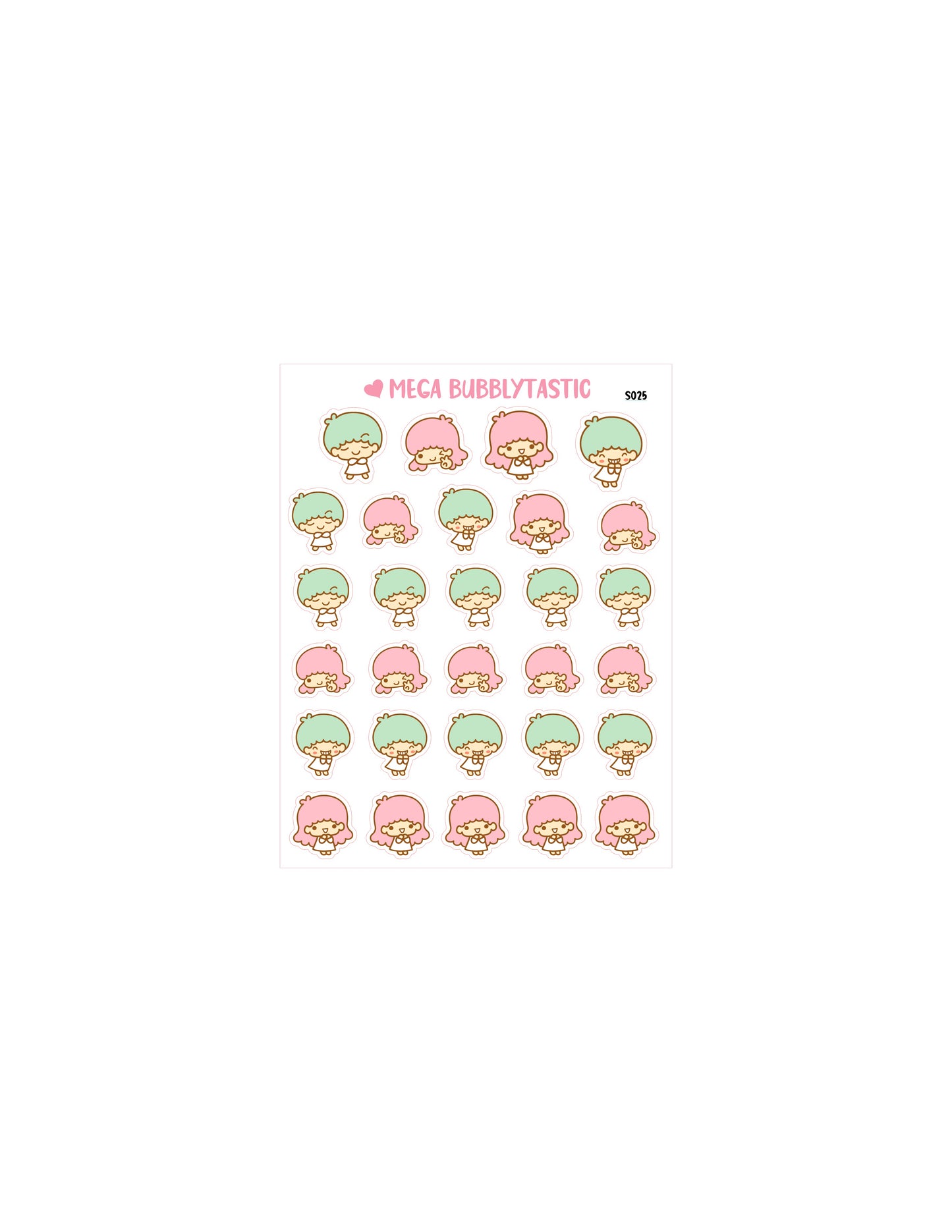 Cute Siblings Kiss Cut Sticker Sheet Ver 1